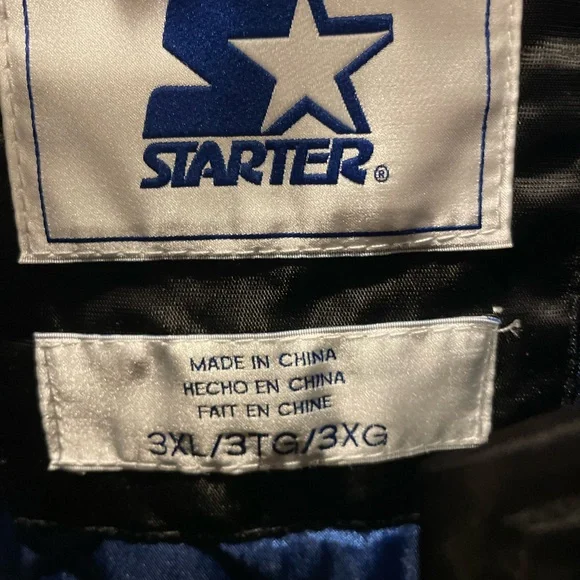 STARTER Los Angeles Rams Black and Blue Varsity satin Jacket - Picture 4 of 4